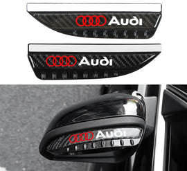 Brand New 2PCS Universal Audi Carbon Fiber Rear View Side Mirror Visor Shade Rain Shield Water Guard
