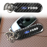 Brand New Universal 100% Real Carbon Fiber Keychain Key Ring For Ford