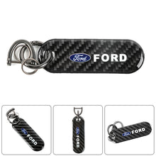 Load image into Gallery viewer, Brand New Universal 100% Real Carbon Fiber Keychain Key Ring For Ford