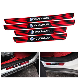 Brand New 4PCS Universal Volkswagen Red Rubber Car Door Scuff Sill Cover Panel Step Protector V2