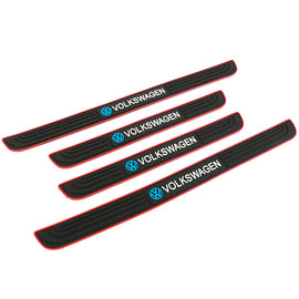 Brand New 4PCS Universal Volkswagen Red Rubber Car Door Scuff Sill Cover Panel Step Protector