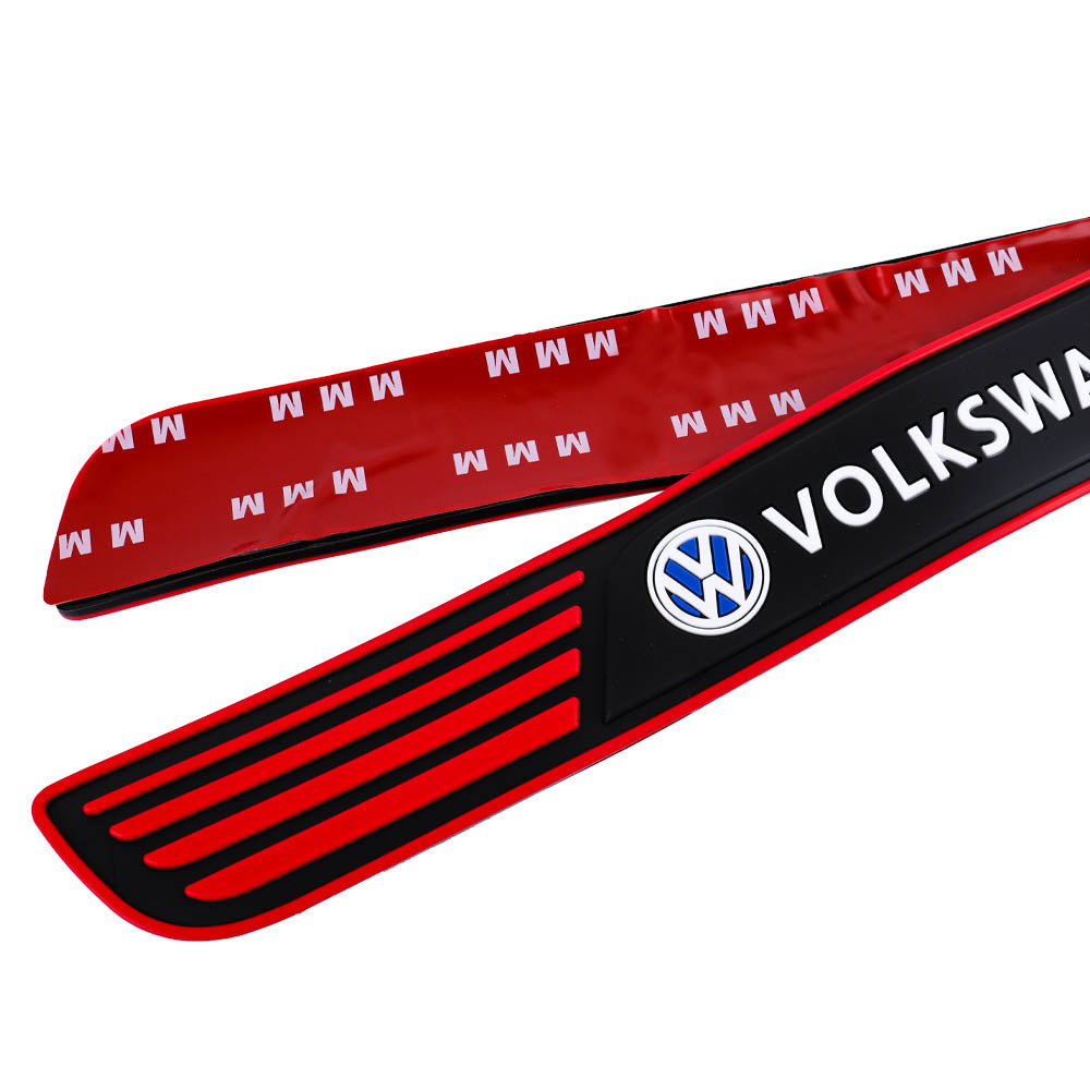 Brand New 4PCS Universal Volkswagen Red Rubber Car Door Scuff Sill Cover Panel Step Protector V2